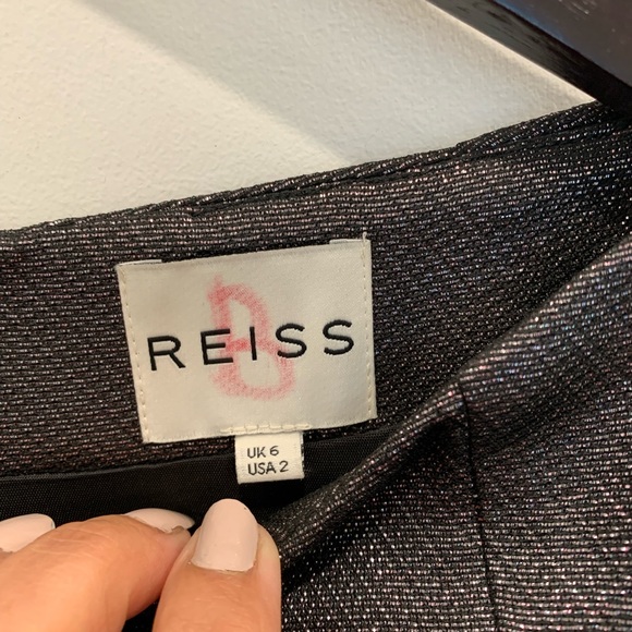 Reiss London Mara fit and flare dress in graphite metallic. Size 2 - Picture 6 of 8